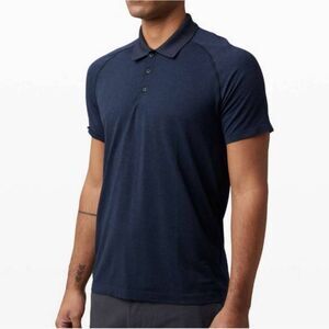 Lululemon Metal Vent Tech Polo Shirt Sz XL Mineral‎ Blue/ True Navy Lightweight